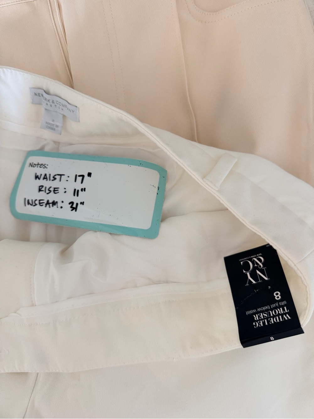 New York & Company White Wide-Leg Pants sz 8 new - Picture 11 of 16